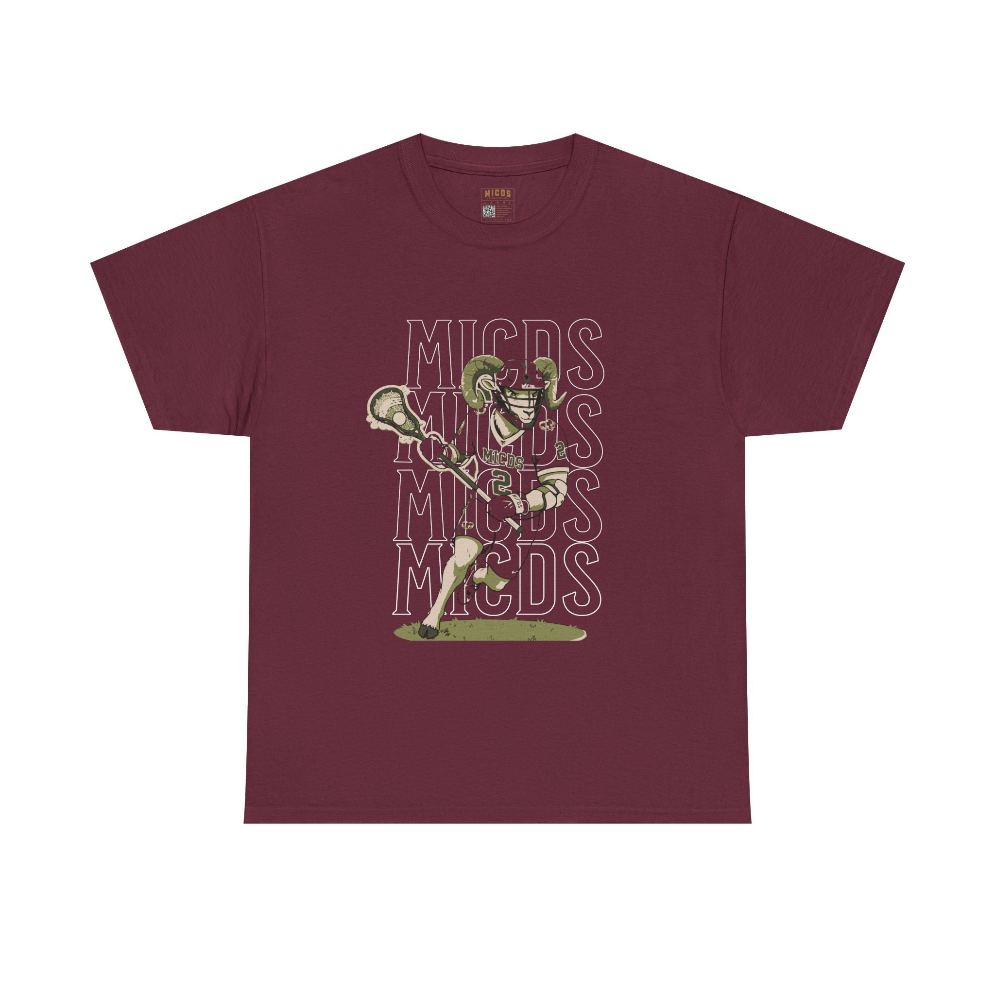 Lacrosse Ram Player Tee - 'MICDS' Athletic Graphic T-Shirt