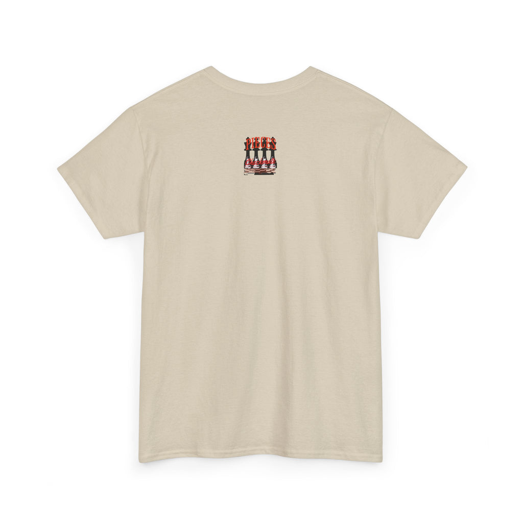 Pieces Chessboard Graphic Tee – "Pieces" Chess Club Vintage Design