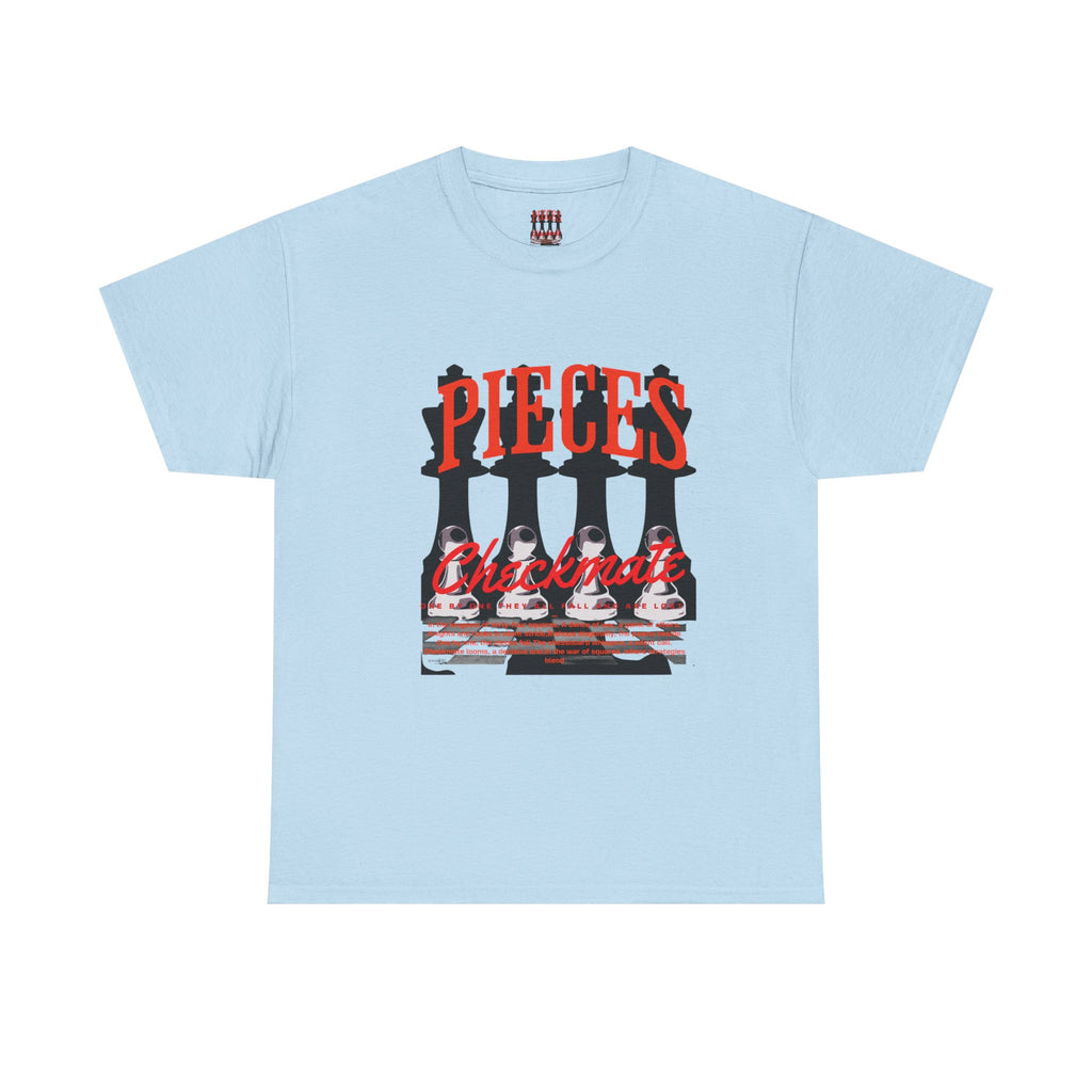 Pieces Chessboard Graphic Tee – "Pieces" Chess Club Vintage Design