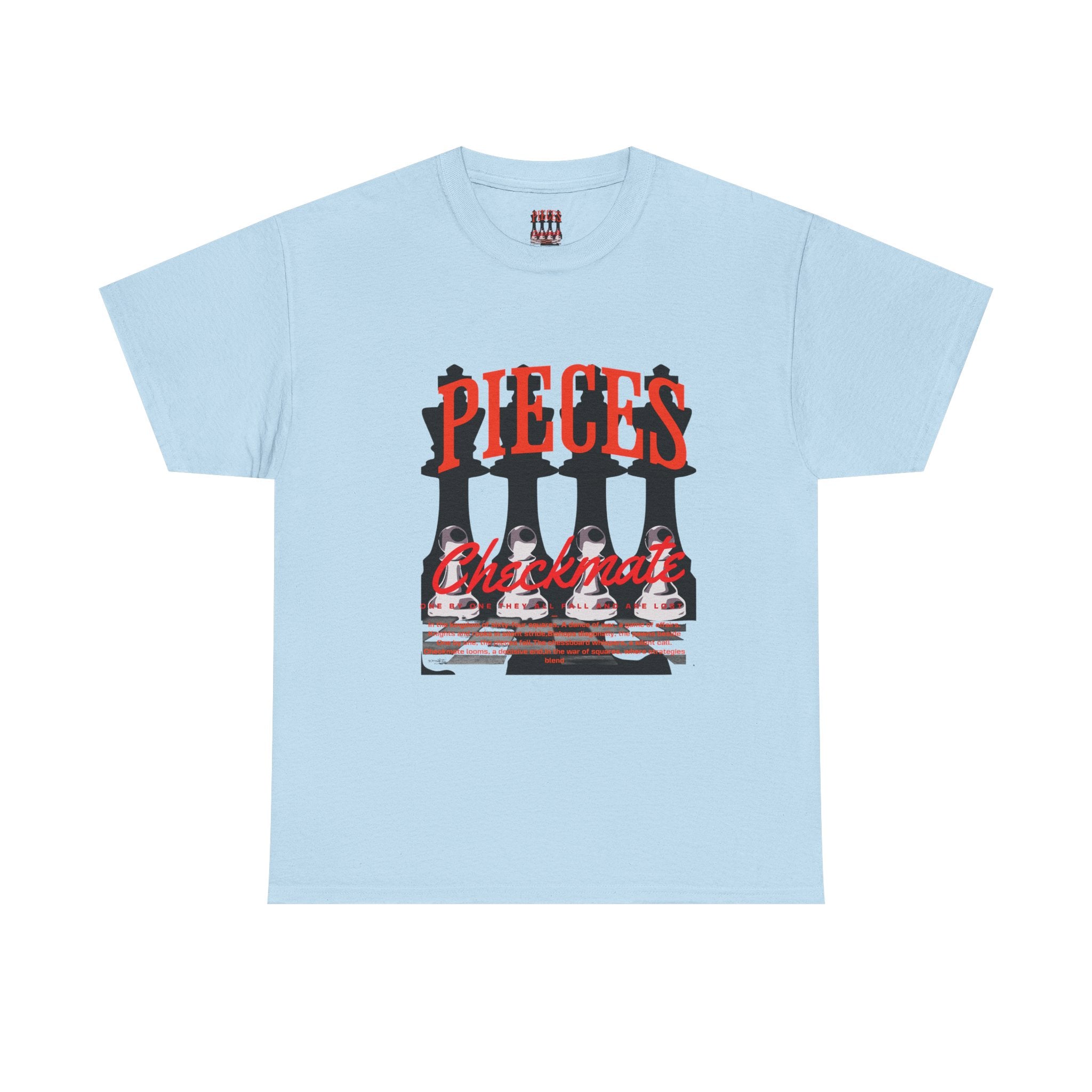 Pieces Chessboard Graphic Tee – "Pieces" Chess Club Vintage Design