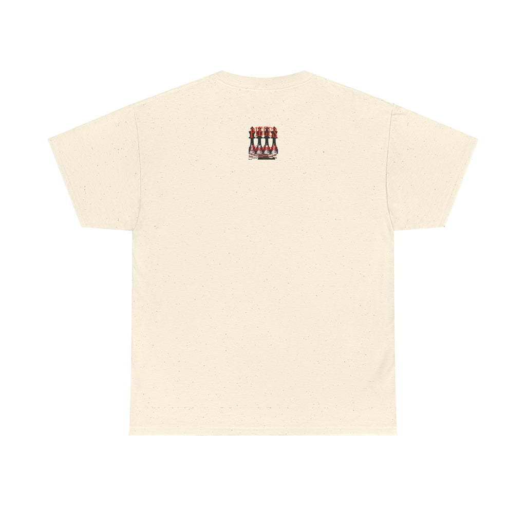 Pieces Chessboard Graphic Tee – "Pieces" Chess Club Vintage Design