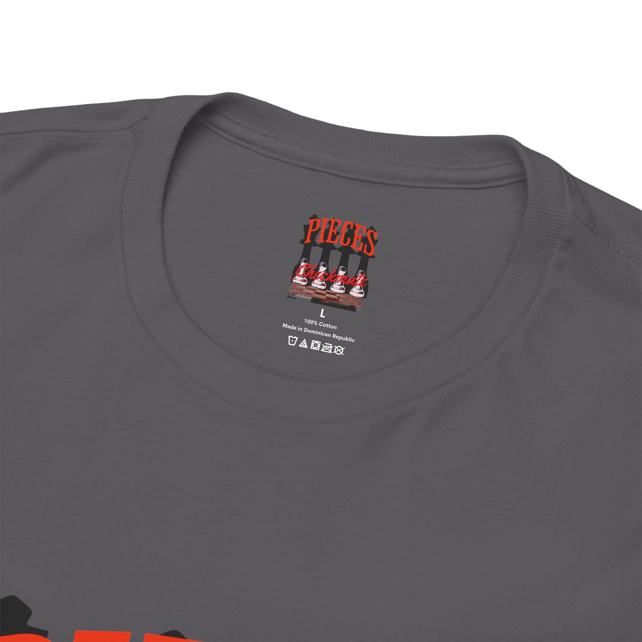 Pieces Chessboard Graphic Tee – "Pieces" Chess Club Vintage Design