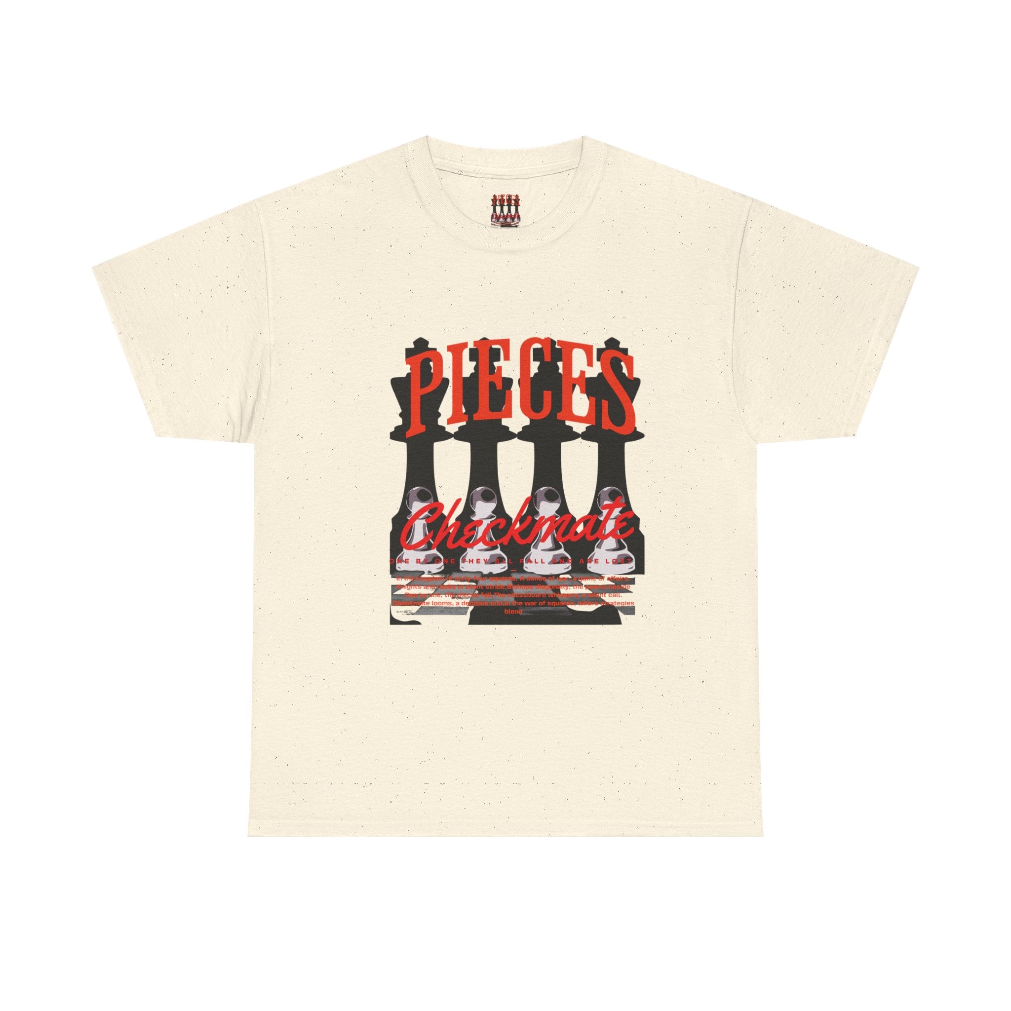 Pieces Chessboard Graphic Tee – "Pieces" Chess Club Vintage Design