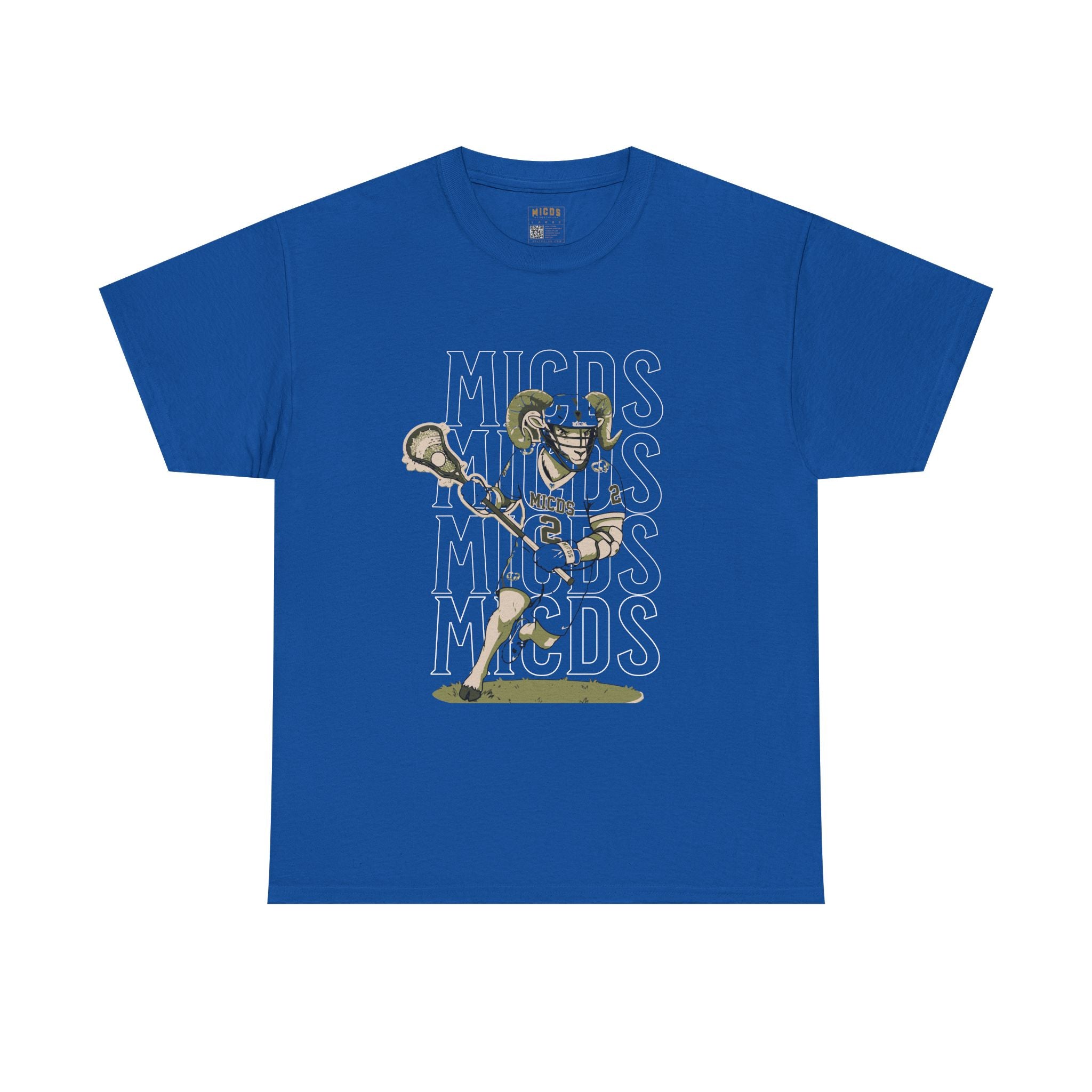 Lacrosse Ram Player Tee - 'MICDS' Athletic Graphic T-Shirt