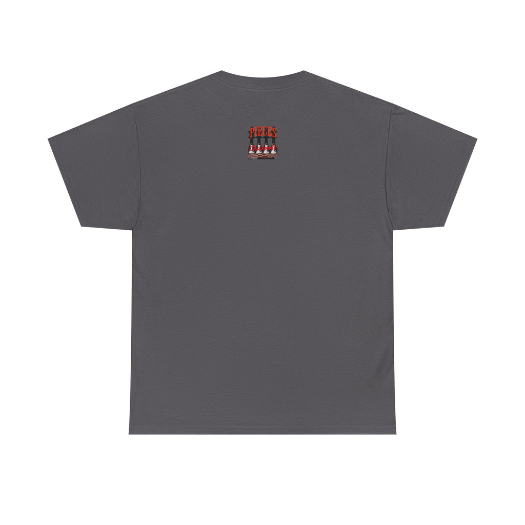 Pieces Chessboard Graphic Tee – "Pieces" Chess Club Vintage Design