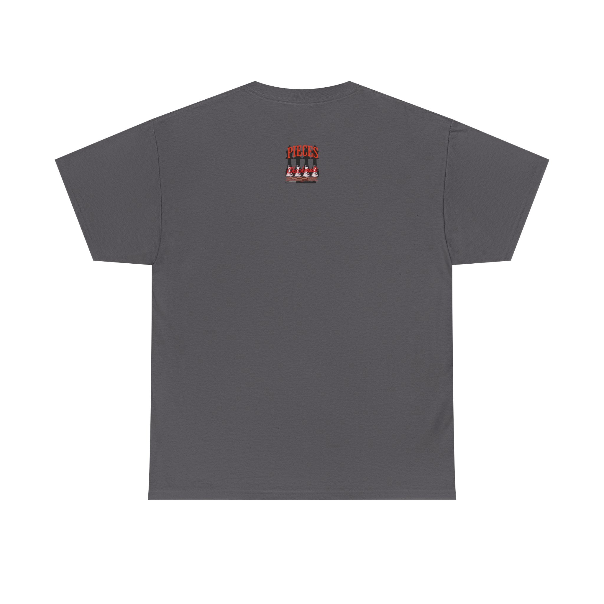 Pieces Chessboard Graphic Tee – "Pieces" Chess Club Vintage Design