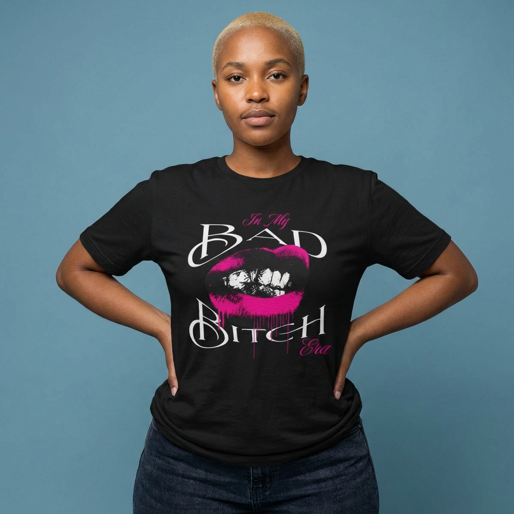Graphic Tee — 'In My Era' Pink Drip Lips Shirt