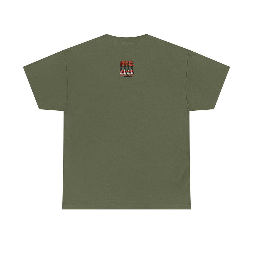 Pieces Chessboard Graphic Tee – "Pieces" Chess Club Vintage Design
