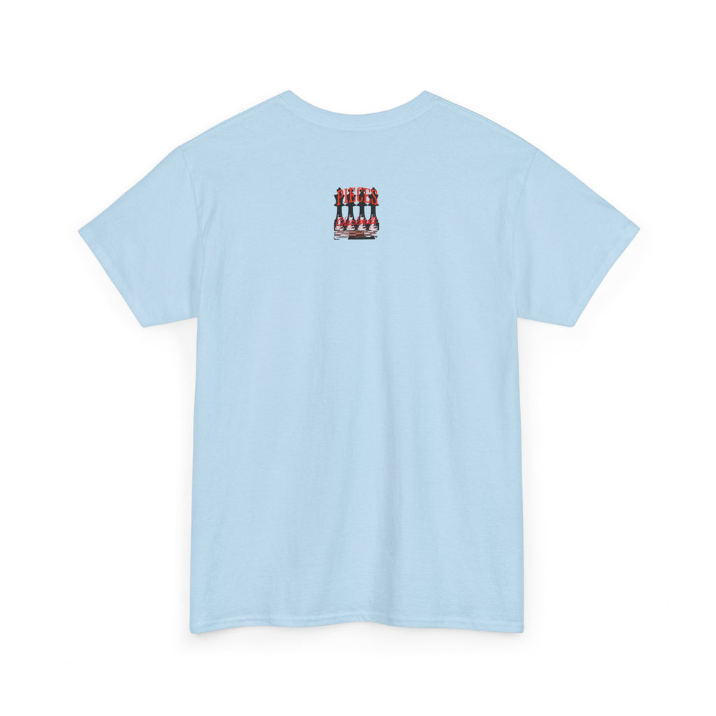 Pieces Chessboard Graphic Tee – "Pieces" Chess Club Vintage Design