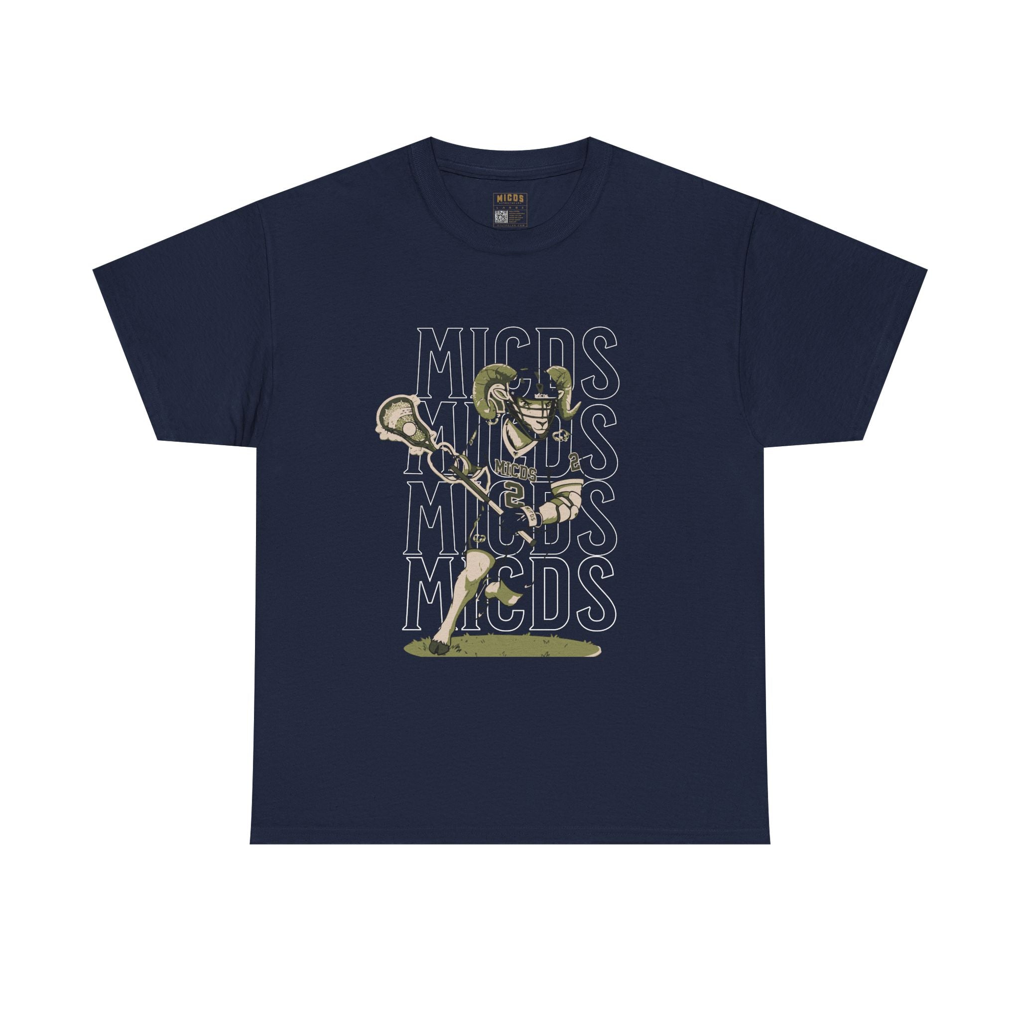 Lacrosse Ram Player Tee - 'MICDS' Athletic Graphic T-Shirt