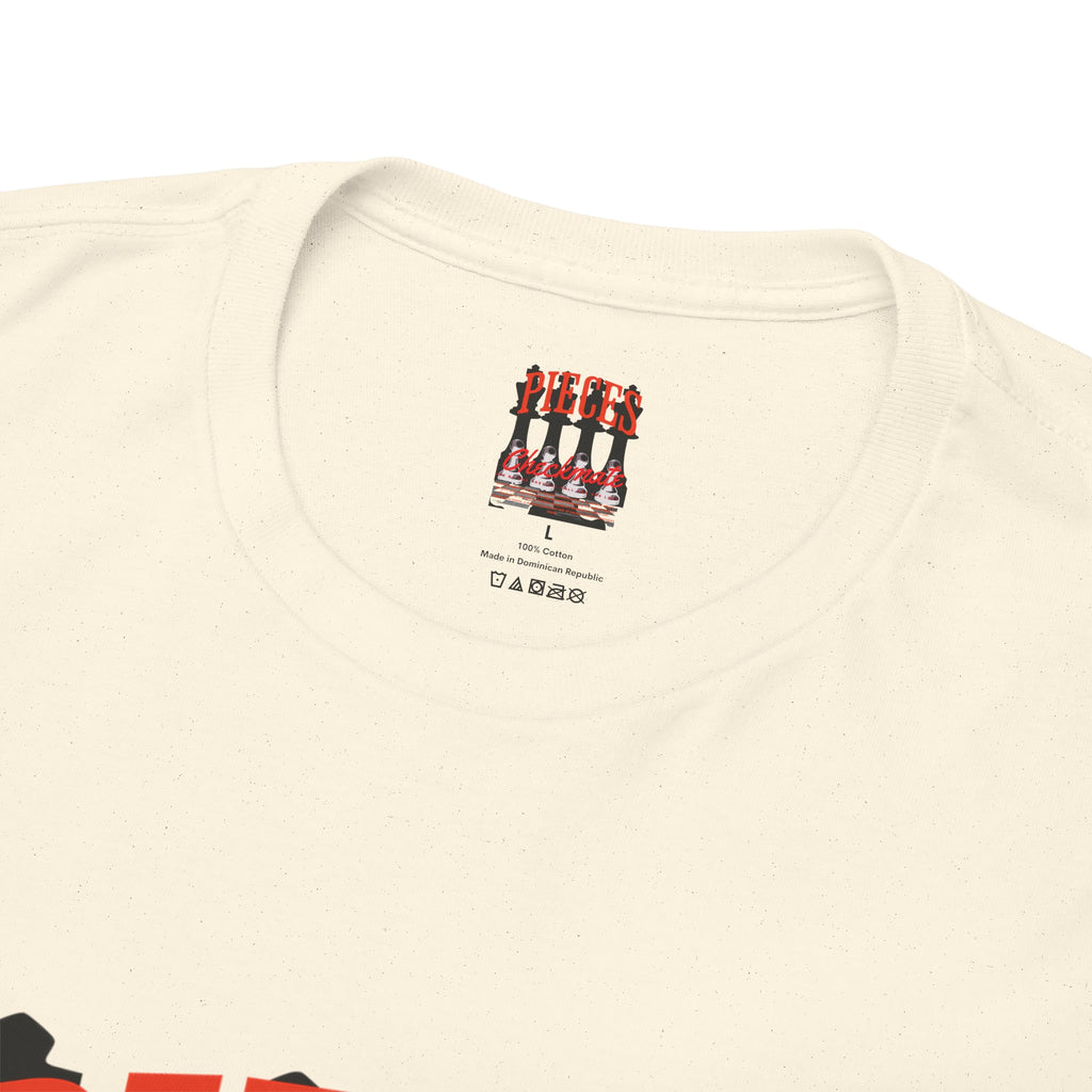 Pieces Chessboard Graphic Tee – "Pieces" Chess Club Vintage Design