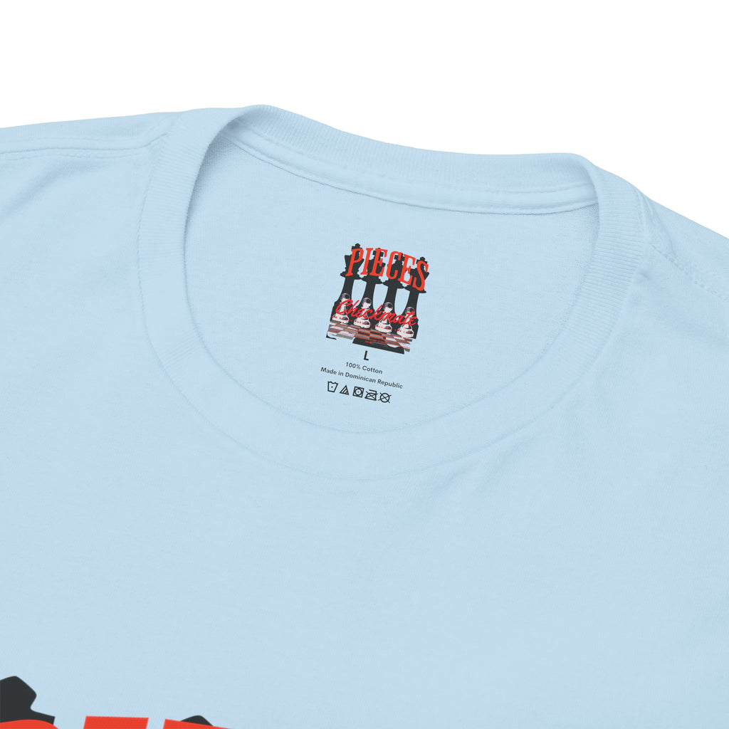 Pieces Chessboard Graphic Tee – "Pieces" Chess Club Vintage Design