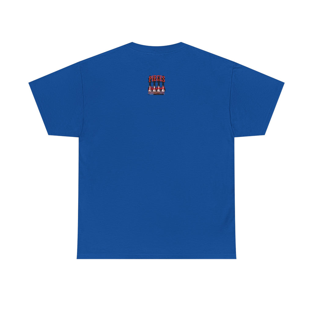 Pieces Chessboard Graphic Tee – "Pieces" Chess Club Vintage Design