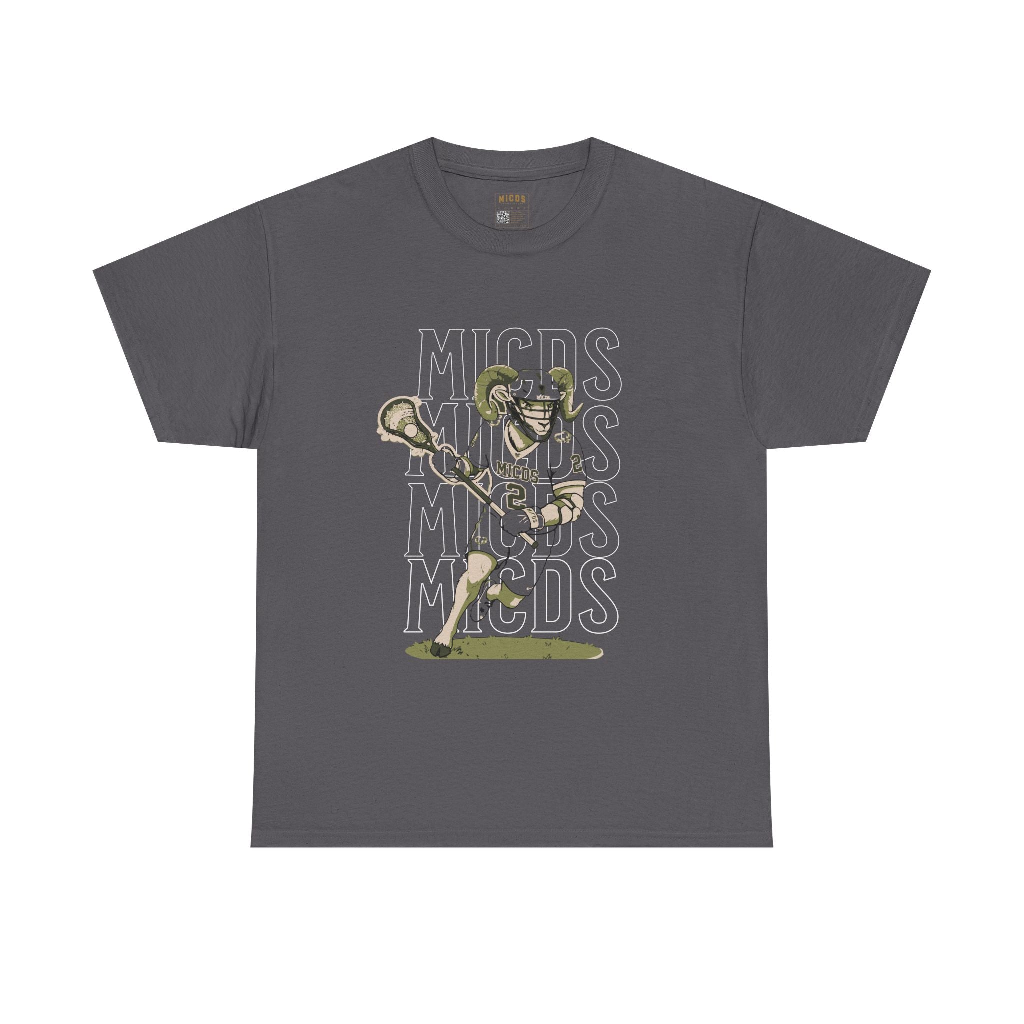 Lacrosse Ram Player Tee - 'MICDS' Athletic Graphic T-Shirt