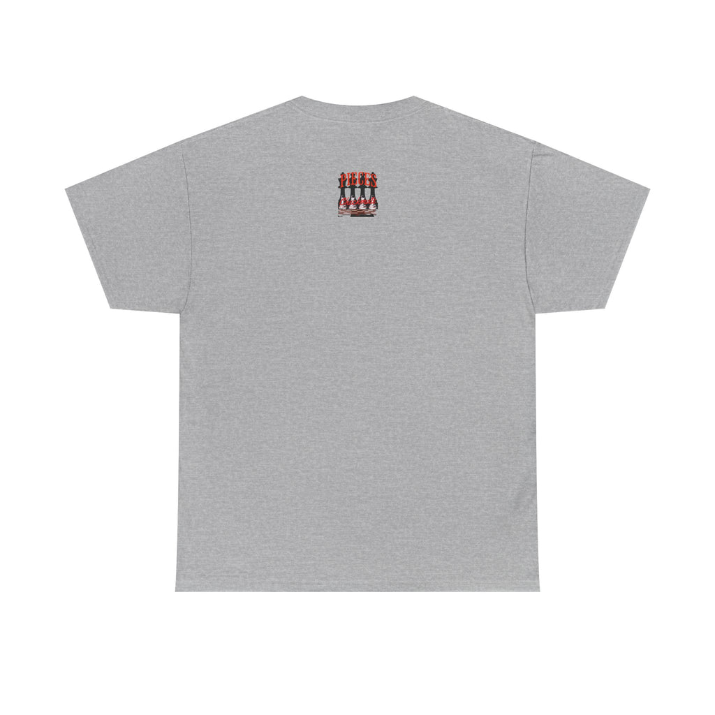 Pieces Chessboard Graphic Tee – "Pieces" Chess Club Vintage Design