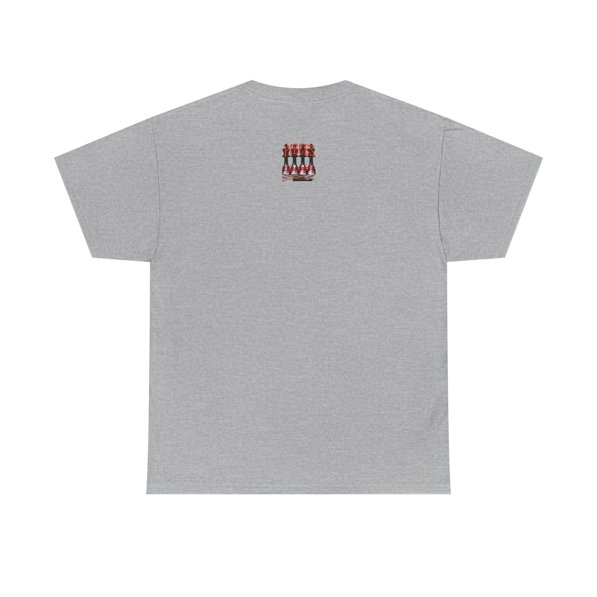 Pieces Chessboard Graphic Tee – "Pieces" Chess Club Vintage Design