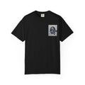 Checkmate Graphic T-Shirt — Retro Black & White Photo Tee with Blue Script