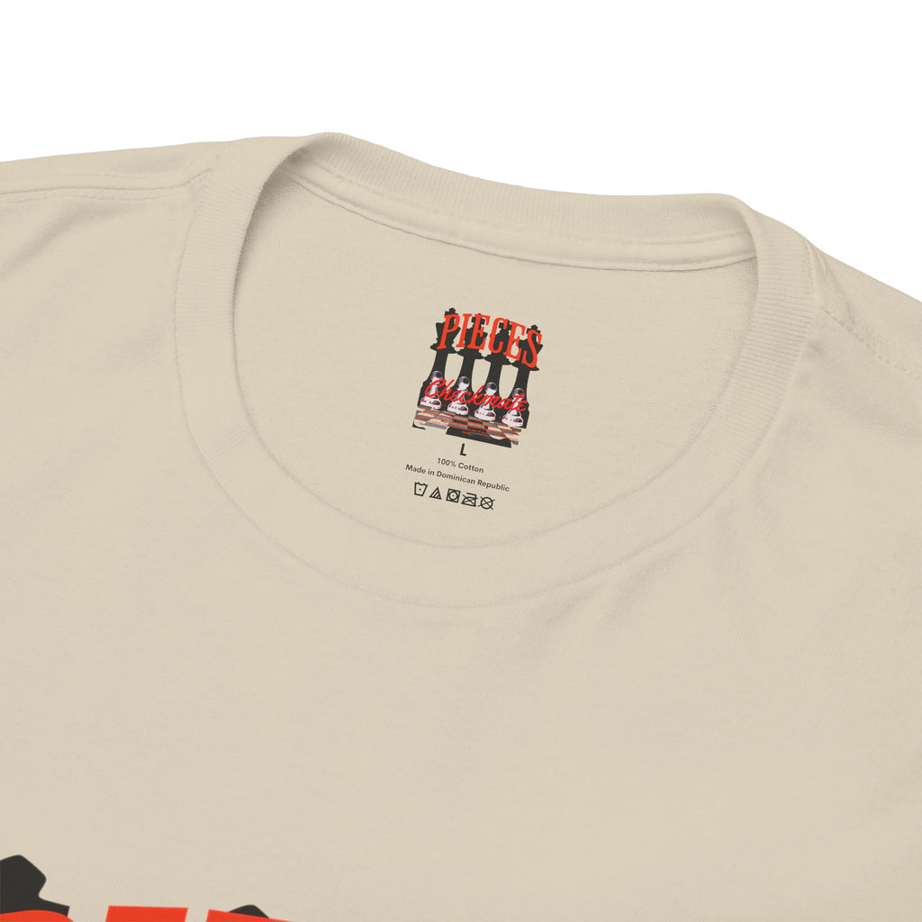 Pieces Chessboard Graphic Tee – "Pieces" Chess Club Vintage Design